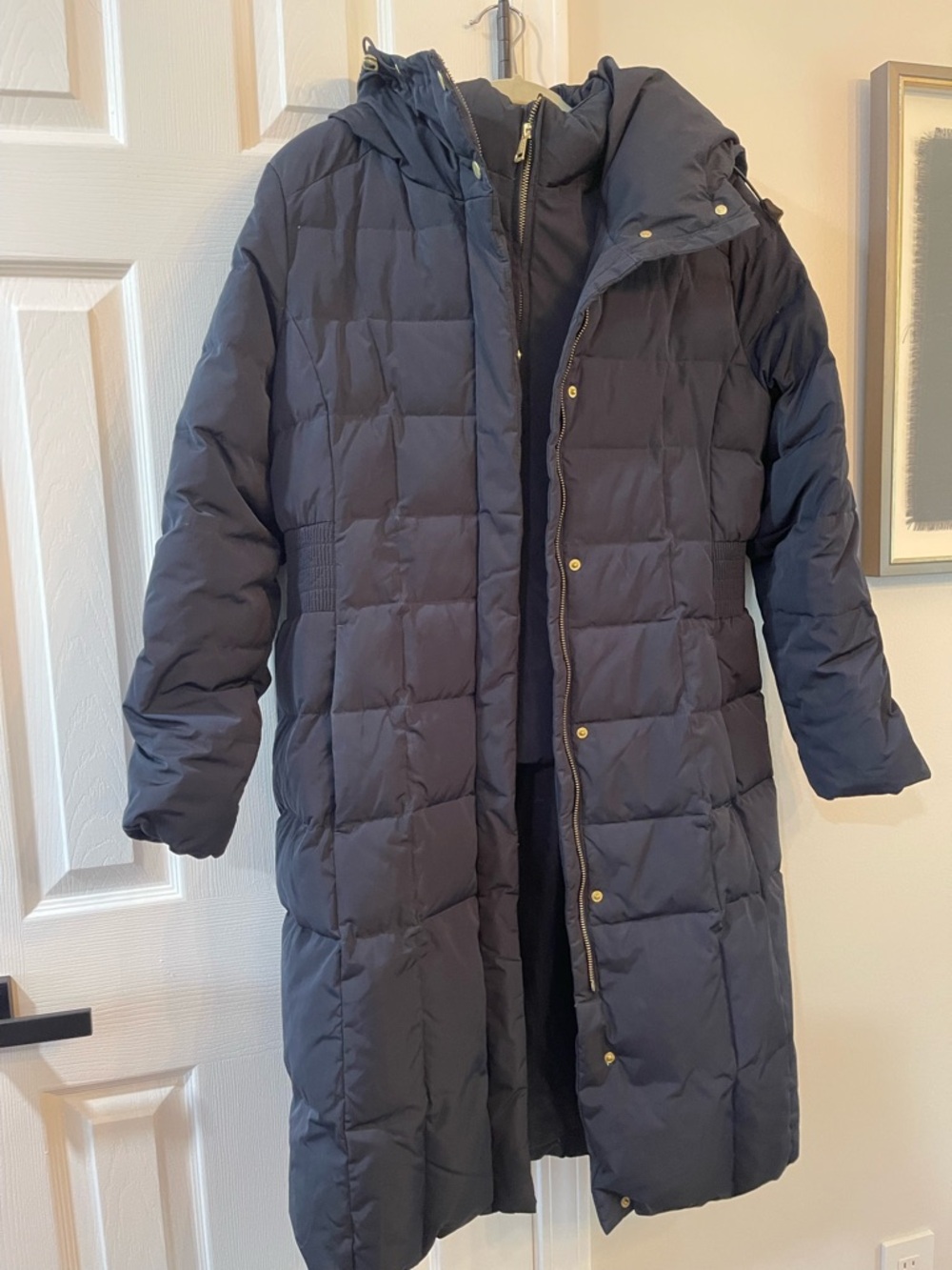 Cole Haan Navy Quilted Puffer Coat